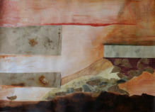 Landschaft II, 2011, Mischtechnik auf Papier, 50 x 70 cm